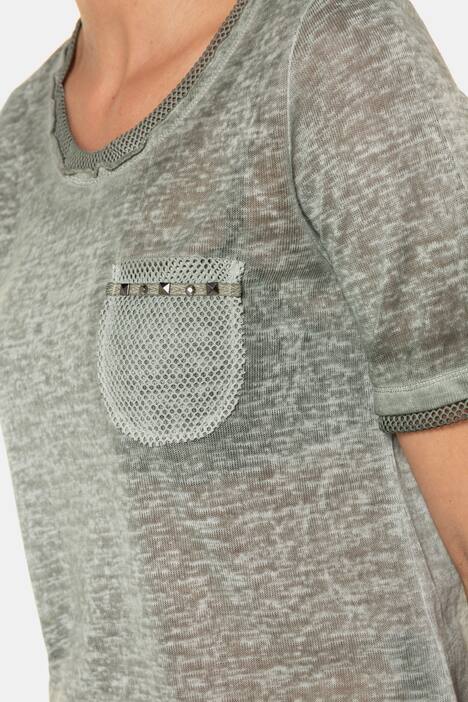 T-Shirt, Mesh-Details, Oversized, hinten länger