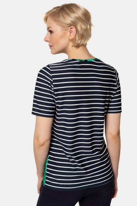 T-Shirt, Palmenmuster, Ringel