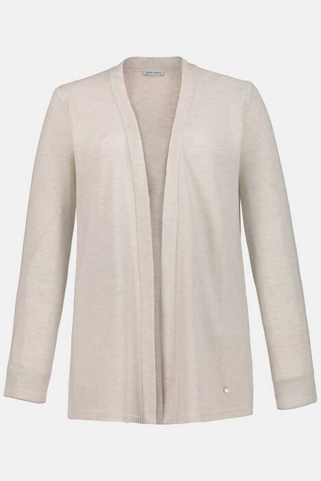 Sweatjacke, offene Form, weiche Piqué-Qualität