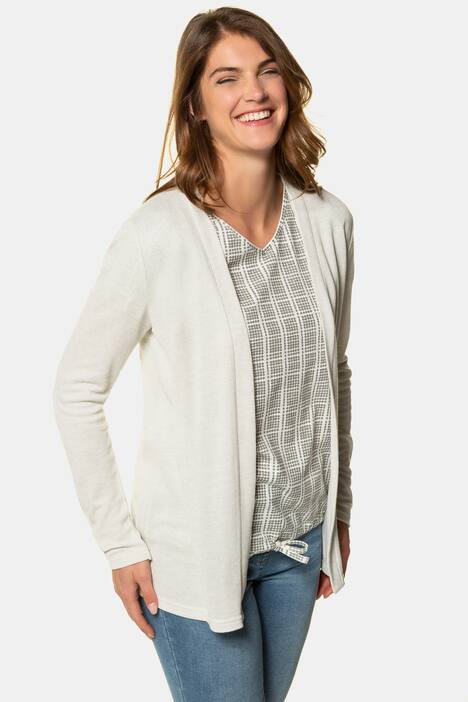 Sweatjacke, offene Form, weiche Piqué-Qualität