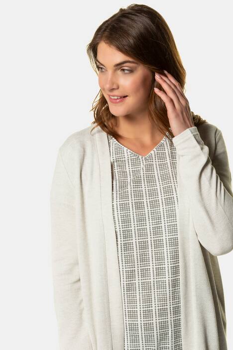 Sweatjacke, offene Form, weiche Piqué-Qualität