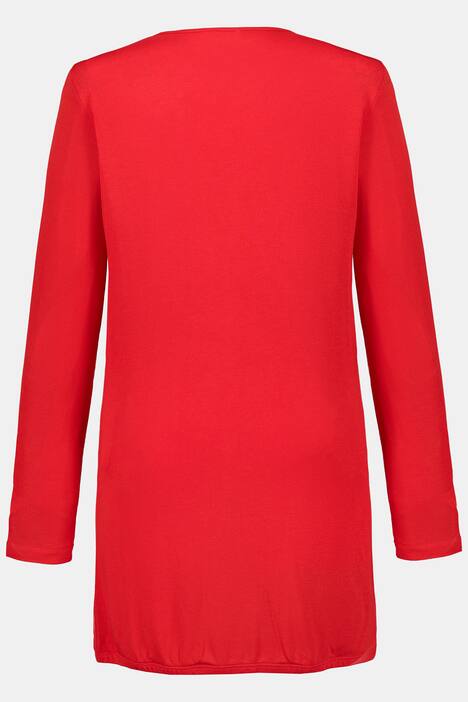 Sweatjacke, offene, lange Form, Elastiksaum