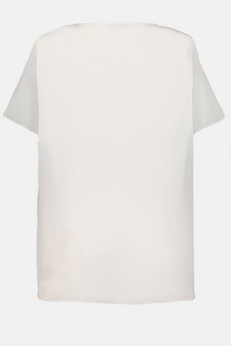 Shirtbluse, Plisseeblüte, Chiffon, Jerseytop