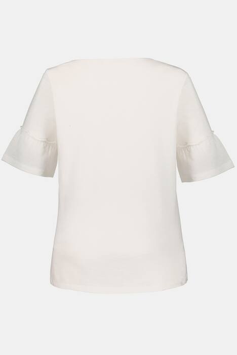 T-Shirt, Volantärmel, Flammjersey