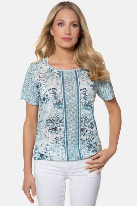 T-Shirt, Mustermix, elastischer Saum