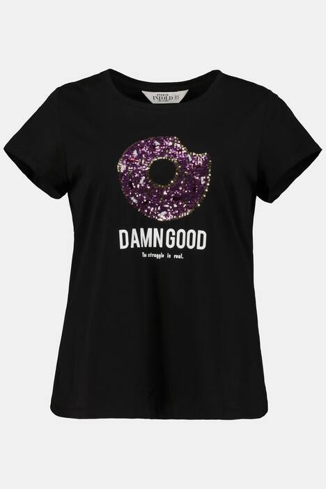 T-Shirt, Glitzer-Donut, kurze Ärmel