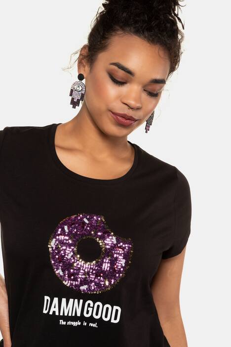 T-Shirt, Glitzer-Donut, kurze Ärmel