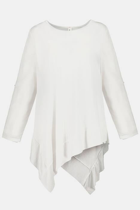 Shirt, Zipfelsaum, lange Form, Jersey