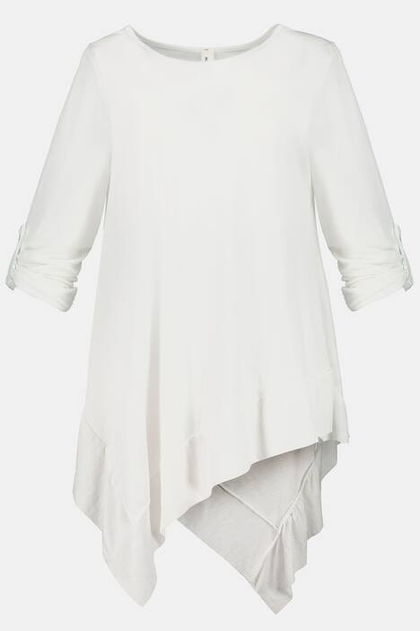 Shirt, Zipfelsaum, lange Form, Jersey