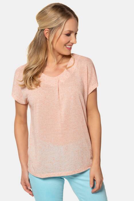 T-Shirt, Zierfalte, V-Ausschnitt