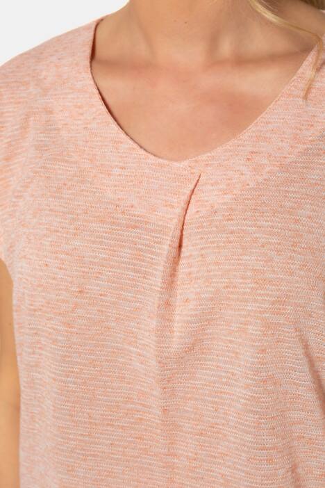 T-Shirt, Zierfalte, V-Ausschnitt