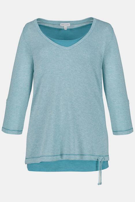 Pullover, Ringel, Saumband, inklusive Top, 3/4-Arm