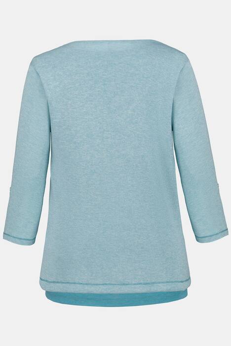 Pullover, Ringel, Saumband, inklusive Top, 3/4-Arm