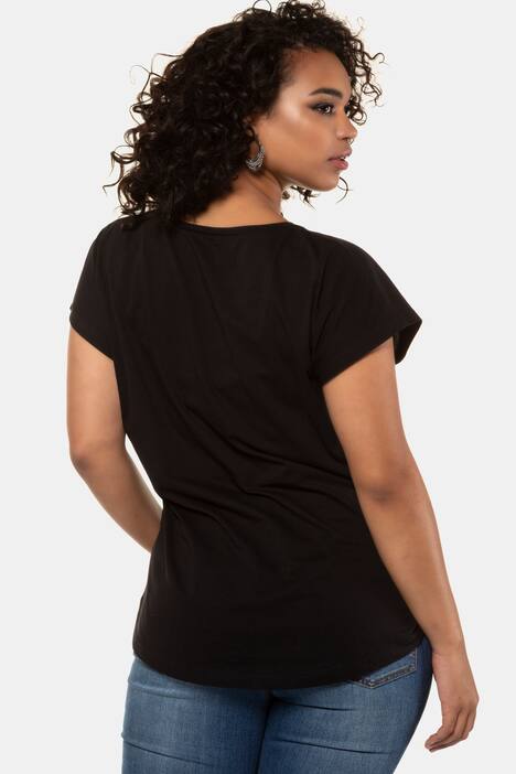 Basic-Shirt, oversized, gerundeter Saum, hinten länger