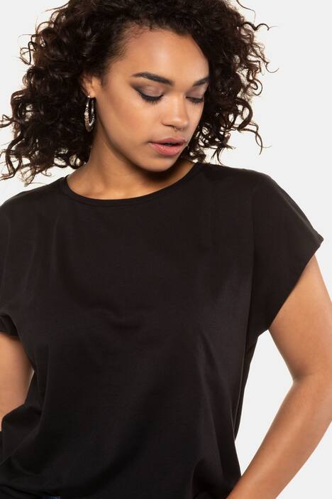 Basic-Shirt, oversized, gerundeter Saum, hinten länger