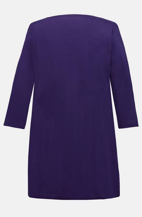 Center Seam Pocket Long Sleeve Cotton Knit Tunic
