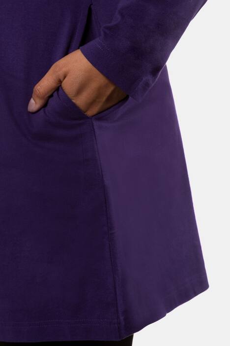 Center Seam Pocket Long Sleeve Cotton Knit Tunic
