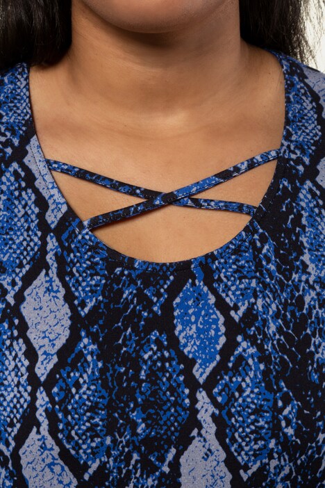 Longshirt, Schlangenmuster, Zierbänder, Langarm