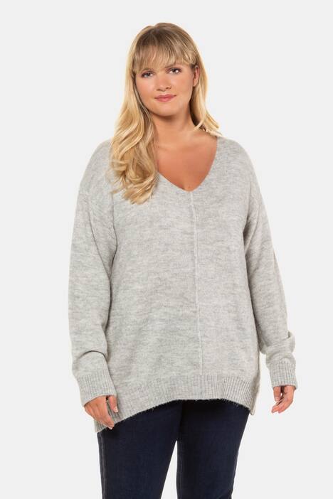 Pullover, Ziernaht, länger geschnitten, extraweich