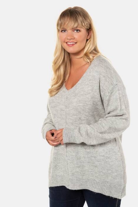 Pullover, Ziernaht, länger geschnitten, extraweich