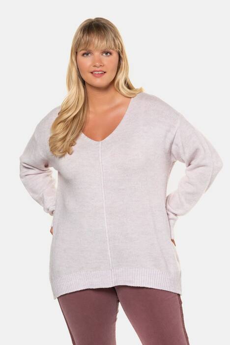 Pullover, Ziernaht, länger geschnitten, extraweich
