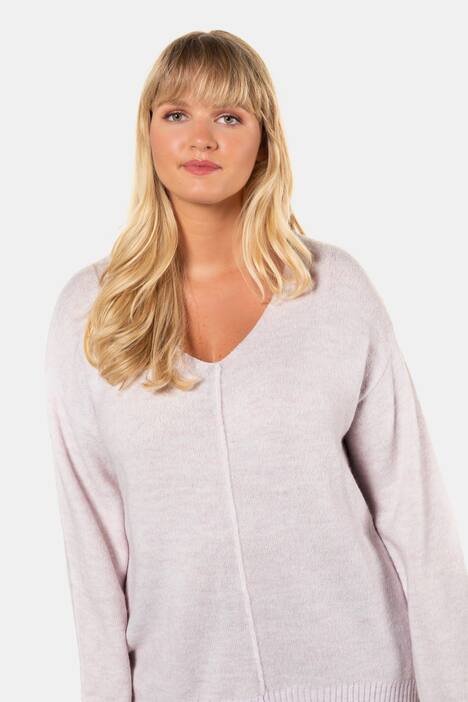 Pullover, Ziernaht, länger geschnitten, extraweich