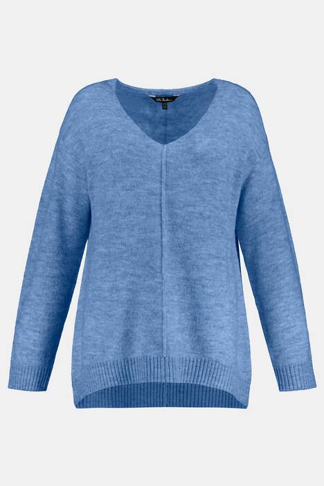 Pullover, Ziernaht, länger geschnitten, extraweich