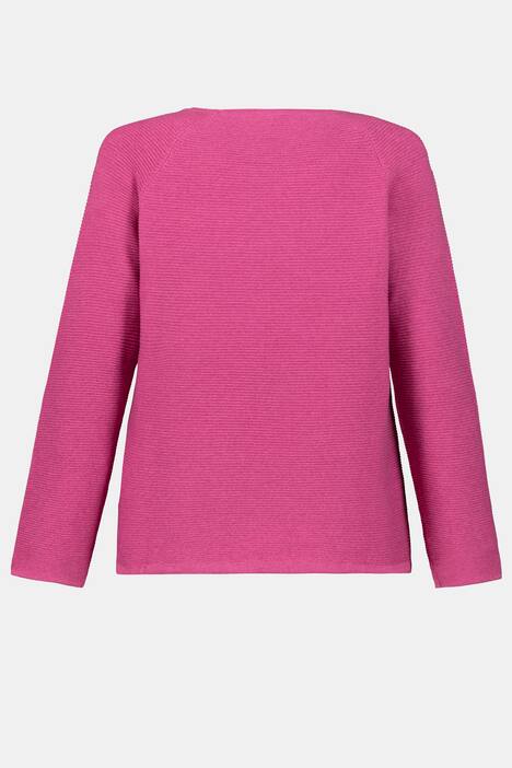 Pullover, Quer-Rippenstrick, Rollkante, Saum-Bindeband