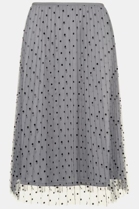 Skirt, mesh with dots, circle skirt