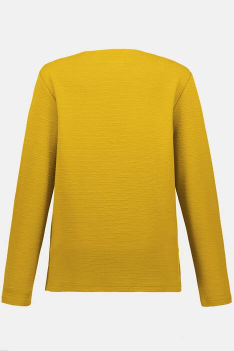Sweatshirt, Querrippen, U-Boot-Ausschnitt, Langarm