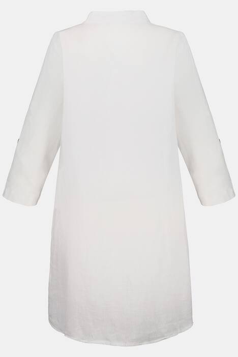 Bluse, Zipfelsaum, oversized, 3/4-Ärmel, reines Leinen