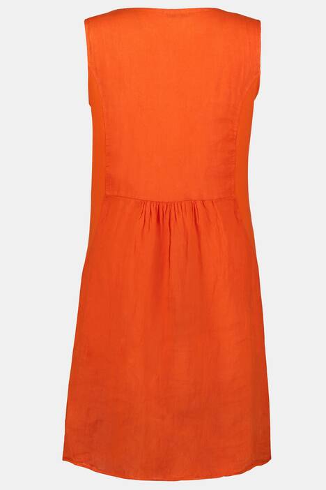 Kleid, reines Leinen, Wasserfallausschnitt, ärmellos