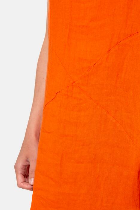 Kleid, reines Leinen, Wasserfallausschnitt, ärmellos
