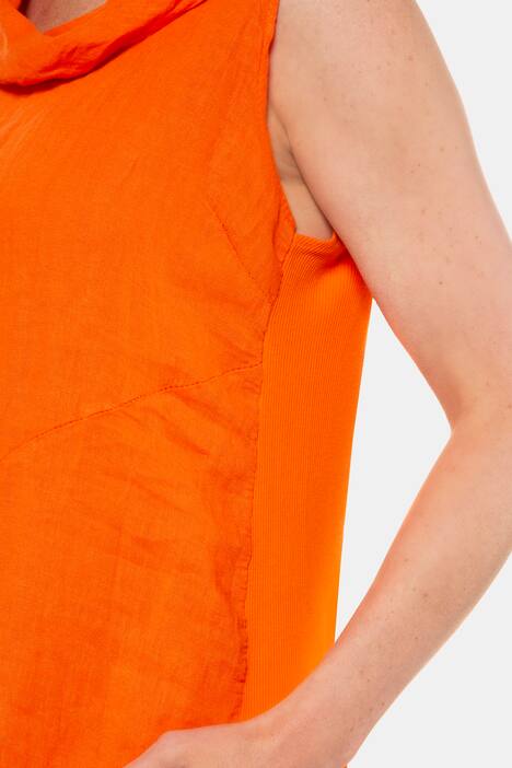 Kleid, reines Leinen, Wasserfallausschnitt, ärmellos