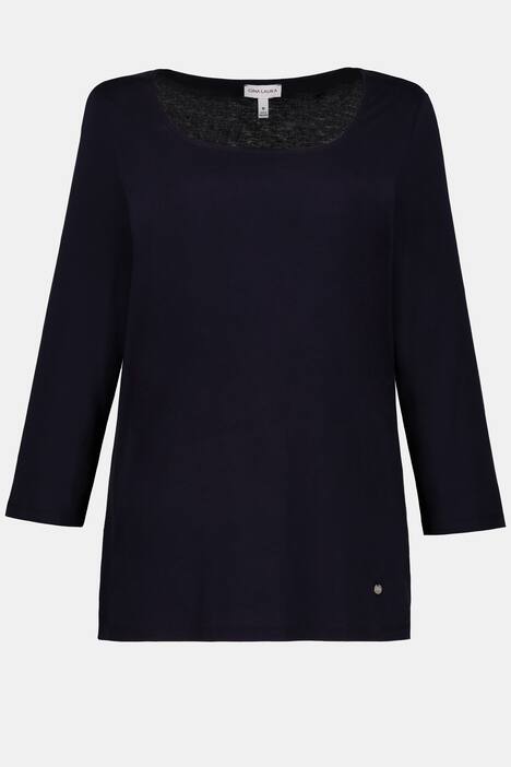 Shirt, Carree-Ausschnitt, 3/4-Arm, Ärmelringel