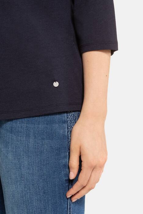 Shirt, Carree-Ausschnitt, 3/4-Arm, Ärmelringel