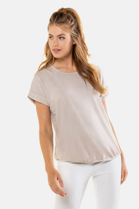 T-Shirt, Ärmel-Spitze, Oversized, Gummisaum