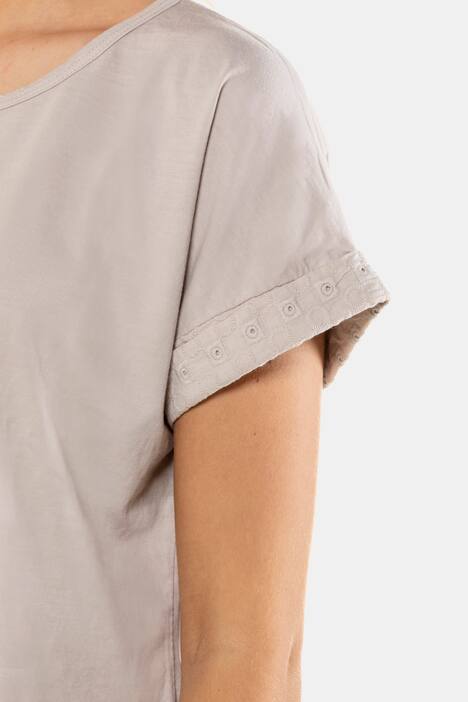 T-Shirt, Ärmel-Spitze, Oversized, Gummisaum