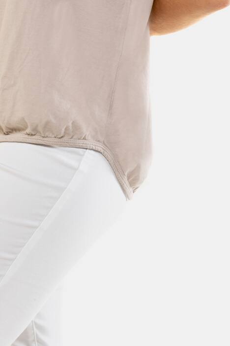 T-Shirt, Ärmel-Spitze, Oversized, Gummisaum