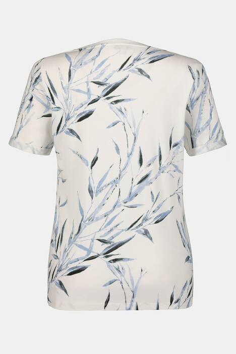 T-Shirt, Bambusmuster, Metallic-Details, Mesh-Kante