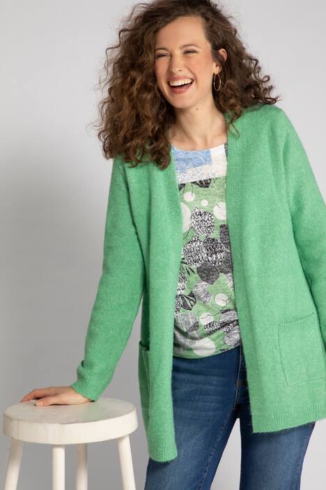 Strickjacke, lange, offene Form, kuschelweich