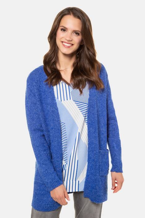 Strickjacke, lange, offene Form, kuschelweich