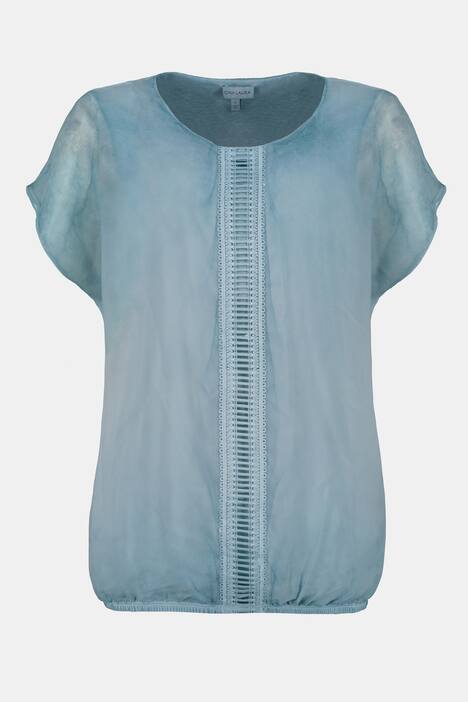Bluse, doppellagig, Oversized, Chiffon, Jerseytop