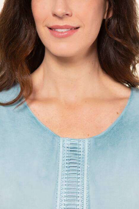 Bluse, doppellagig, Oversized, Chiffon, Jerseytop