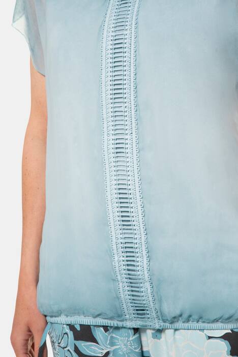 Bluse, doppellagig, Oversized, Chiffon, Jerseytop