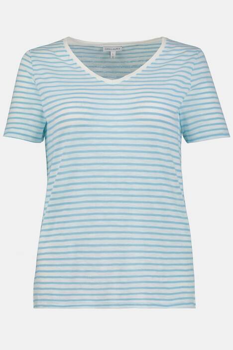 T-Shirt, Ringeljersey, hinten länger