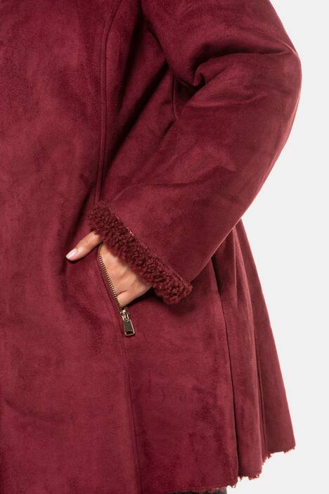Faux Suede Fur Double Face Sherpa Jacket