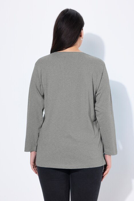 T-shirt, V-udskæring, afslappet pasform med lange ærmer