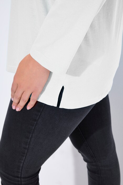 Shirt, V-hals, relaxed, lange mouwen