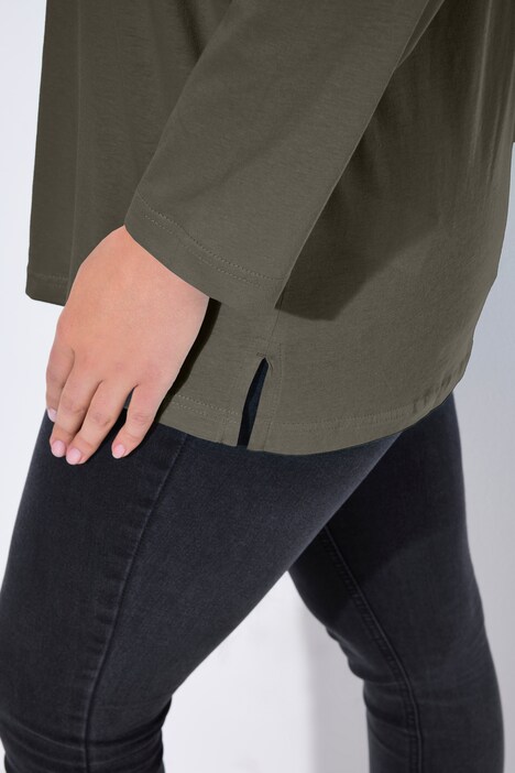 Shirt, V-hals, relaxed, lange mouw